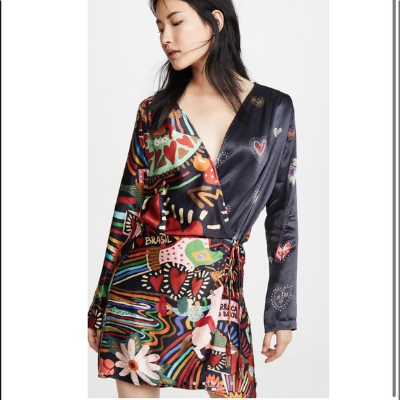 FARM Rio Dresses & Skirts - Farm Rio Carnival Hearts wrap dress